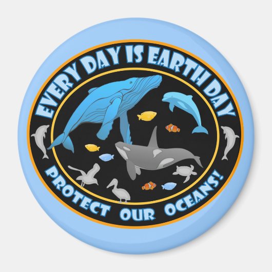 Bescherm onze oceanen Earth Day Magneet (Voorkant)