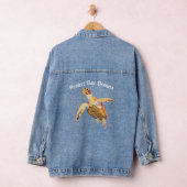 Bescherm onze oceanen groene Zeeen schildpad Denim Jacket (Hangar)