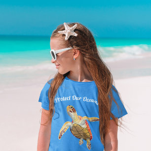 Bescherm onze oceanen groene Zeeen schildpad Tri-Blend Shirt