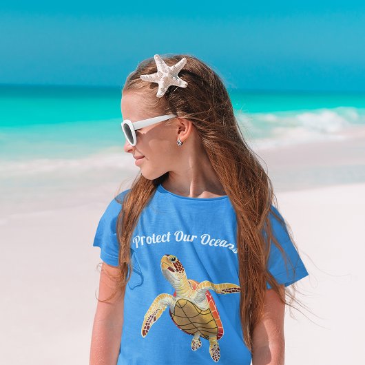 Bescherm onze oceanen groene Zeeen schildpad Tri-Blend Shirt