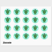 Bescherm onze oceanen -Groene Zeeen SCHILDPAD- Wil Ronde Sticker (Vel)