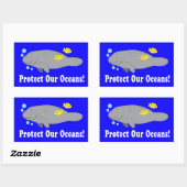 Bescherm onze oceanen met een beheerster rechthoekige sticker (Vel)