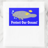 Bescherm onze oceanen met een beheerster rechthoekige sticker (Tas)