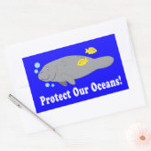 Bescherm onze oceanen met een beheerster rechthoekige sticker (Envelop)