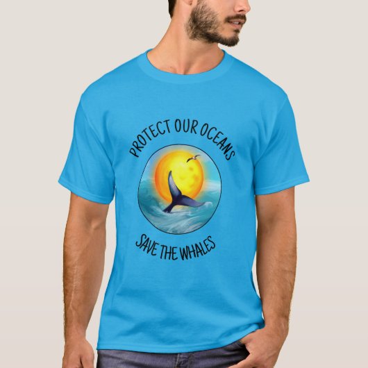 Bescherm onze oceanen om de walvissen Mannen te re T-shirt (Voorkant)