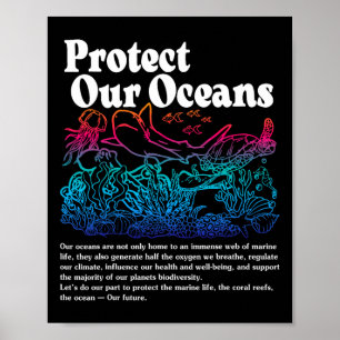 Bescherm onze oceanen red de oceaan wereld oceaan  poster