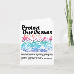 Bescherm onze oceanen Red Earth World Ocean Day Kaart