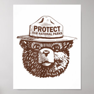 Bescherm onze Parken Beer Graphic National Park Fu Poster
