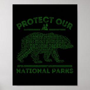 Bescherm onze parken Nationaal park Beer Wandelen  Poster