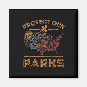 Bescherm onze parken Nationaal park kaart Wandel O Magneet