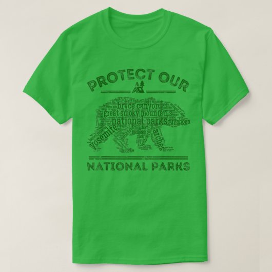Bescherm onze parken Nationale Park Beer Hiking Na T-shirt (Design voorkant)