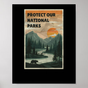 Bescherm onze parken - Nationale parken Usa sticke Poster