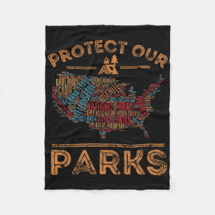 Bescherm onze Parks National Park Kaart die buiten Fleece Deken