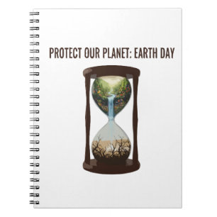 Bescherm onze planeet Aarde Dag Milieubewustzijn Notitieboek