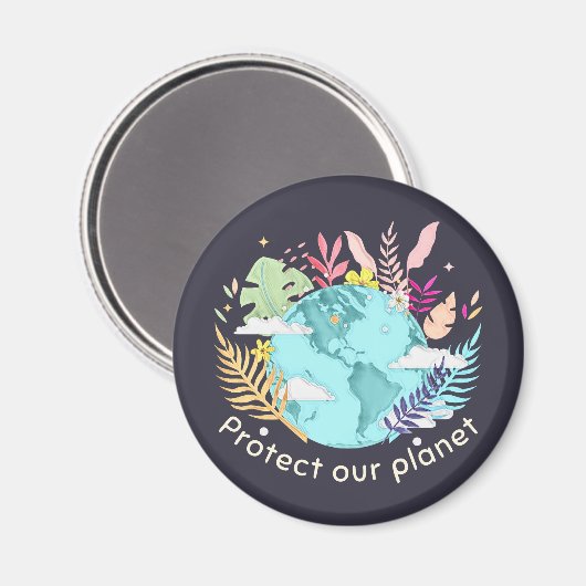 Bescherm onze planeet - Dag van de Aarde (Schetkig Magneet (Voorkant / Achterkant)