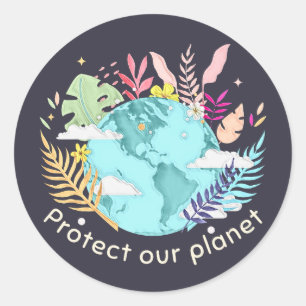 Bescherm onze planeet - Dag van de Aarde (Schetkig Ronde Sticker