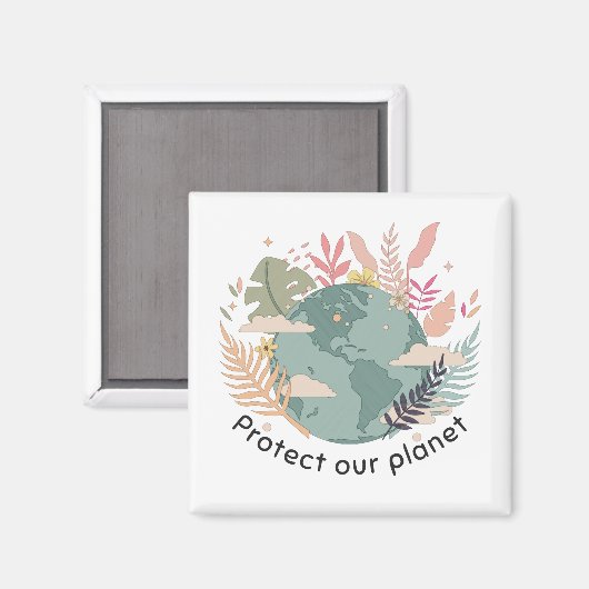 Bescherm onze planeet - Dag van de Aarde (textuur  Magneet (Voorkant / Achterkant)