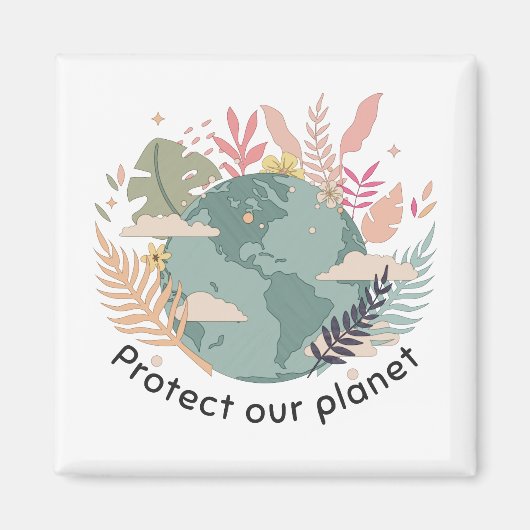 Bescherm onze planeet - Dag van de Aarde (textuur  Magneet (Voorkant)