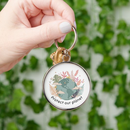 Bescherm onze planeet - Dag van de Aarde (textuur  Sleutelhanger (Hand)