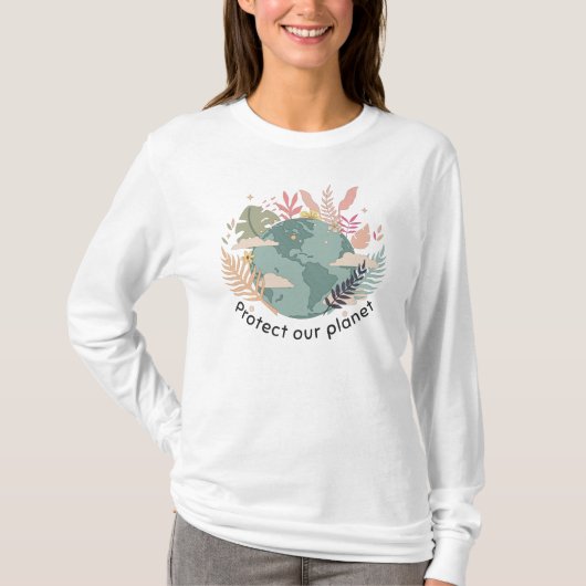 Bescherm onze planeet - Dag van de Aarde (textuur T-shirt (Voorkant)