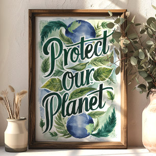 Bescherm onze planeet Environmental Wall Art Poster