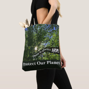 Bescherm onze planeet Ga groen Er is altijd hoop Tote Bag
