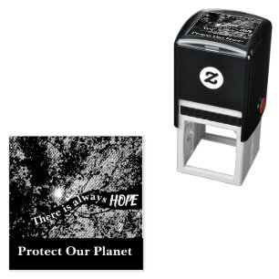 Bescherm onze planeet Milieuhulp Zelfinktende Stempel