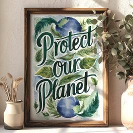 Bescherm onze planeet Milieukunst aan de muur Poster