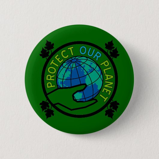 Bescherm onze planeet ronde button 5,7 cm (Voorkant)