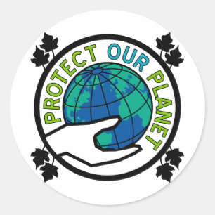 Bescherm onze planeet ronde sticker