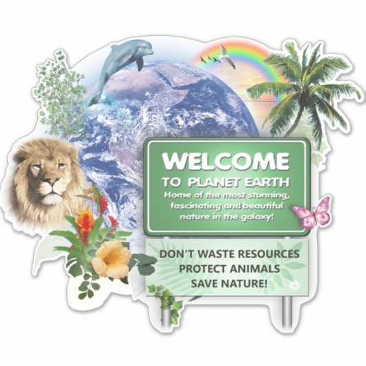 Bescherm onze planeet! sticker (Voorkant)