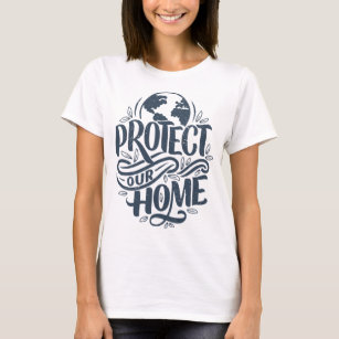 Bescherm onze T-shirt met  ontwerp voor de planeet