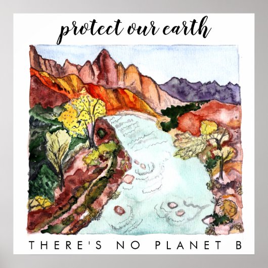 BESCHERM ONZE Waterverf VAN HET nationale park AAR Poster (Voorkant)