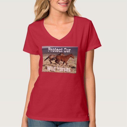 Bescherm onze wilde paarden WAAR T-shirt (Voorkant)