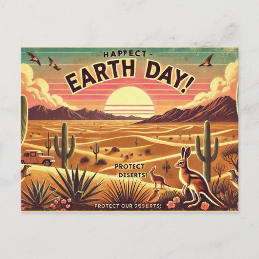 Bescherm onze woestijnen briefkaart (Voorkant)