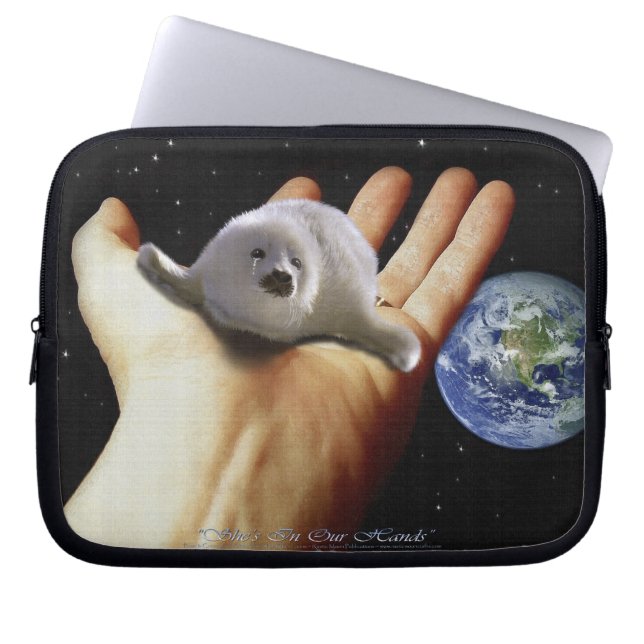 Bescherm onze zegels tegen jagen - Wildlife Art Laptop Sleeve (Voorkant)