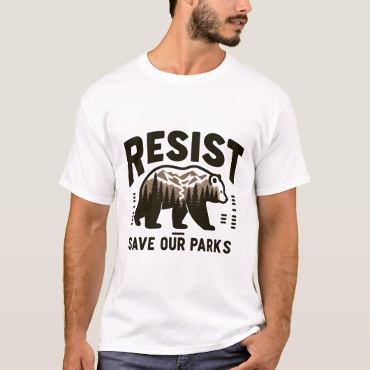 Bescherm openbare gronden - Retro Beer "Resist" Gr T-shirt (Voorkant)