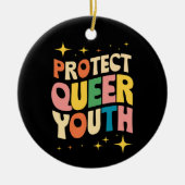 Bescherm Queer Jeugd Bescherm Trans Kinder LGBTQ Keramisch Ornament (Voorkant)
