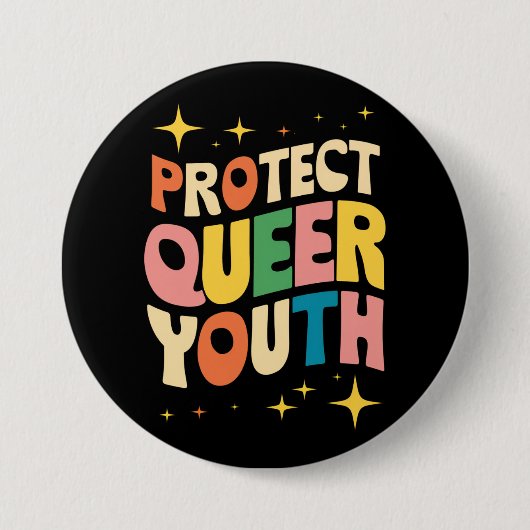 Bescherm Queer Jeugd Bescherm Trans Kinder LGBTQ Ronde Button 7,6 Cm (Voorkant)