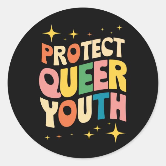 Bescherm Queer Jeugd Bescherm Trans Kinder LGBTQ Ronde Sticker (Voorkant)
