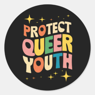 Bescherm Queer Jeugd Bescherm Trans Kinder LGBTQ Ronde Sticker