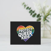 Bescherm Queer Kinder Rainbow Heart LGBT Pride Briefkaart (Staand voorkant)