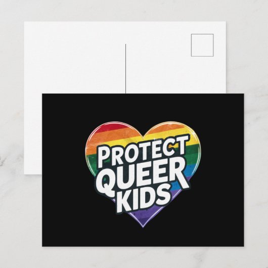 Bescherm Queer Kinder Rainbow Heart LGBT Pride Briefkaart (Voorkant / Achterkant)