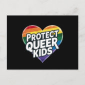 Bescherm Queer Kinder Rainbow Heart LGBT Pride Briefkaart (Voorkant)