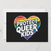 Bescherm Queer Kinder Rainbow Heart LGBT Pride Kaart (Voorkant)