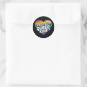 Bescherm Queer Kinder Rainbow Heart LGBT Pride Ronde Sticker (Tas)