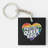 Bescherm Queer Kinder Rainbow Heart LGBT Pride Sleutelhanger (Voorkant)