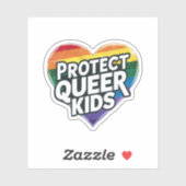 Bescherm Queer Kinder Rainbow Heart LGBT Pride Sticker (Vel)