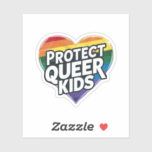 Bescherm Queer Kinder Rainbow Heart LGBT Pride Sticker (Vel)