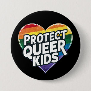  Bescherm queer kinderen  Regenboog Hart  LGBT tro Ronde Button 7,6 Cm